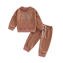 Load image into Gallery viewer, Toddler Girl Boy 2Pcs Outfit Cute Print Long Sleeve Pullover and Matching Pants
