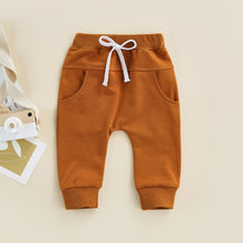 Load image into Gallery viewer, Boys Joggers Elastic Waist Adjustable Drawstring Solid Loose Fit Long Pants Baby and Toddler
