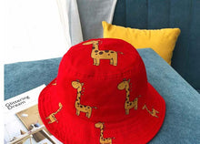 Load image into Gallery viewer, Bucket Hats Cartoon Giraffe Sun Hat Girls Boys Outdoor Beach Hat Camping Fishing Cap Panama Cap
