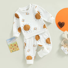Load image into Gallery viewer, Baby Girl Boy 2Pcs Spring Outfit Long Sleeve Smile to the Sun Print Pullover Top and Pants Set
