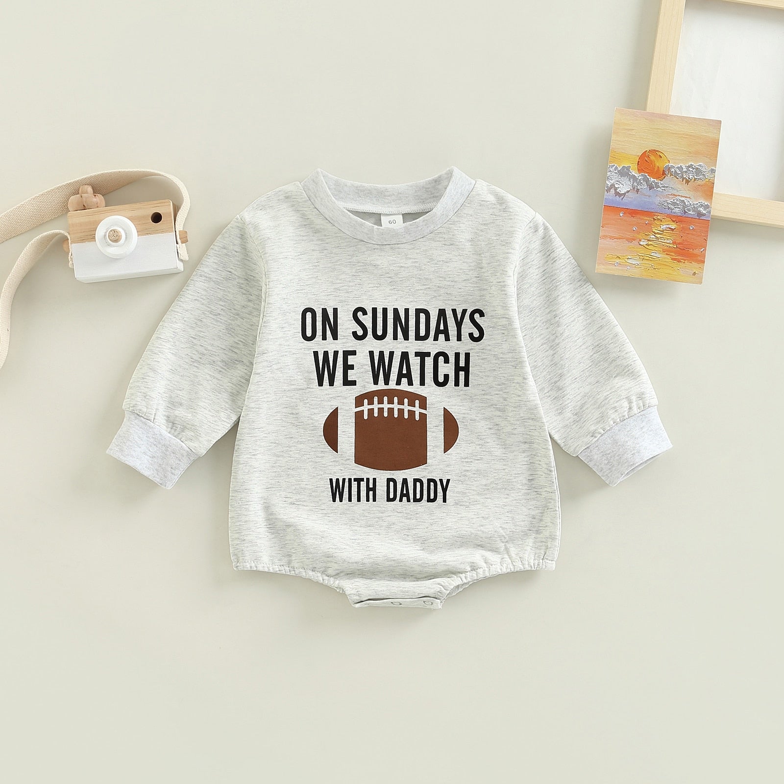 On Sundays We Watch Football with Daddy Infant Baby Girls Boys Romper ...