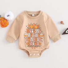 Load image into Gallery viewer, Baby Boy Girl Halloween Clothes Meet Me at the Pumpkin Patch Pumpkin Print Bodysuit Jumpsuit Romper
