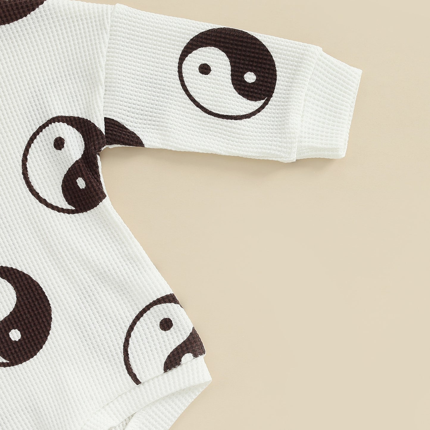 Infant Baby Boy Girl Ying Yang Print Long Sleeve Bubble Romper