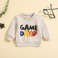 Load image into Gallery viewer, Baby Toddler Boys Girls Autumn Long Sleeve Letter Football Game Day Print Pullover Crew Neck Top
