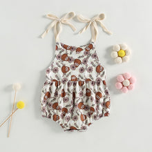 Load image into Gallery viewer, Infant Baby Girls Bodysuit Sling Romper Tie Tank Top Cattle Cow Head Floral Print Bubble Romper
