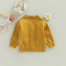 Load image into Gallery viewer, Toddler Kids Girls Sweater Long Sleeve V Neck Button Down Flower Knit Cardigan
