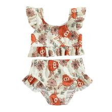 Load image into Gallery viewer, Toddler Baby Girl 2Pcs Bikini Set Flower Bison Print Flutter Sleeve Bathing Swimsuit
