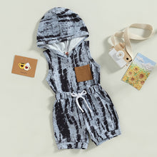 Load image into Gallery viewer, Toddler Baby Kids Boys 2Pcs Summer Tank Top Hooded Dye Print Tops with Matching Shorts Outfit

