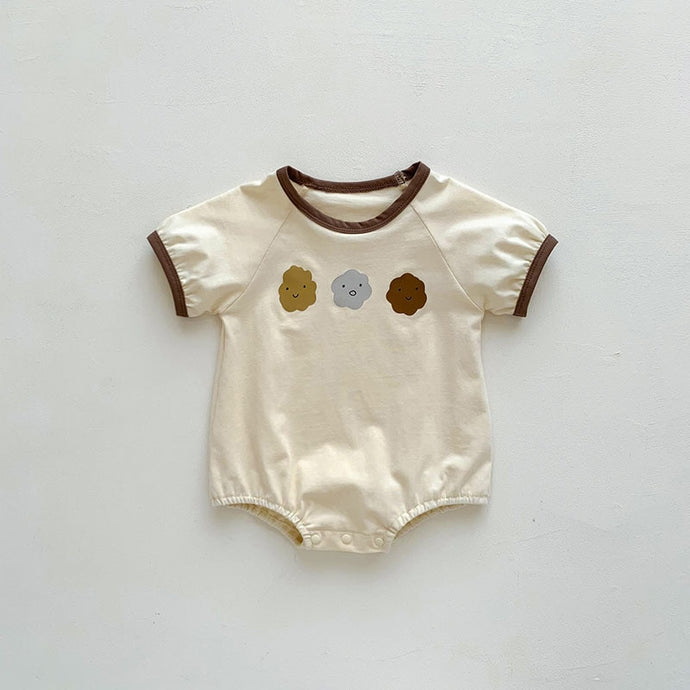 Baby Girls Boys Short Sleeve Bodysuit Cartoon One Piece Bubble Romper
