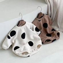 Load image into Gallery viewer, Baby Infant Boy Girl Large Dots O-neck Long Sleeve Bodysuit One Piece Short Sleeve Bubble Romper
