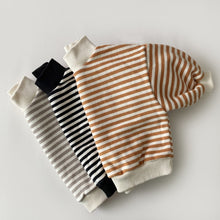 Load image into Gallery viewer, Baby Toddler Boys Girls Kids Striped Top Warm High-neck Sweatshirt Cotton Sweater Top
