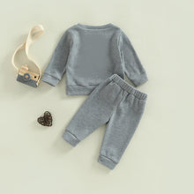 Load image into Gallery viewer, Toddler Baby Girl Boy 2Pcs Hey Cutie Outfit Long Sleeve Ribbed Knit Tops Pants Set

