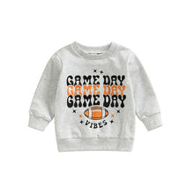 Load image into Gallery viewer, Baby Toddler Kids Boys Girls Top Long Sleeve Game Day Football Vibes Print Pullover Football Season
