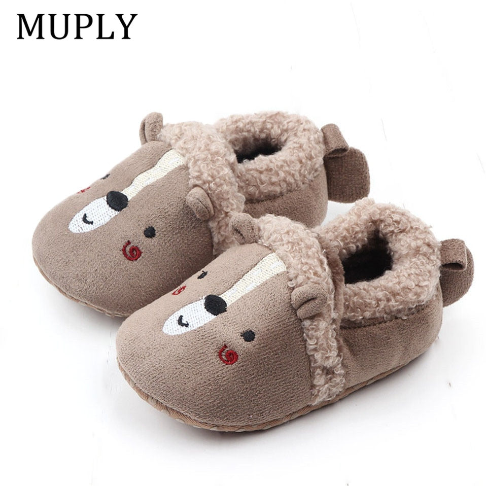 Newborn Infant Baby Shoes Anti-slip First Walker Animal Slippers