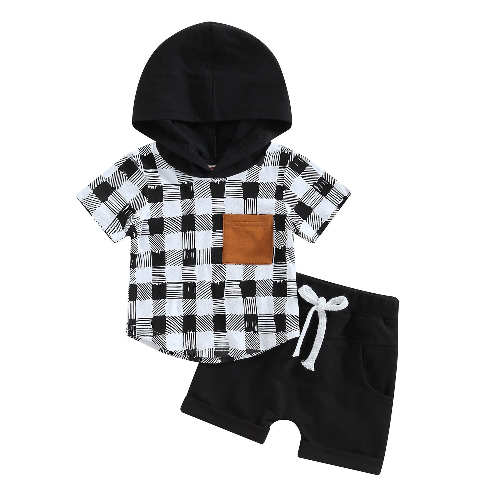  Toddler Baby Boys Checkerboard Plaid Print Short