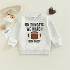 Baby Toddler Kids Girl Boy Football Season Daddy Mommy Sunday Football Print Pullover Tops