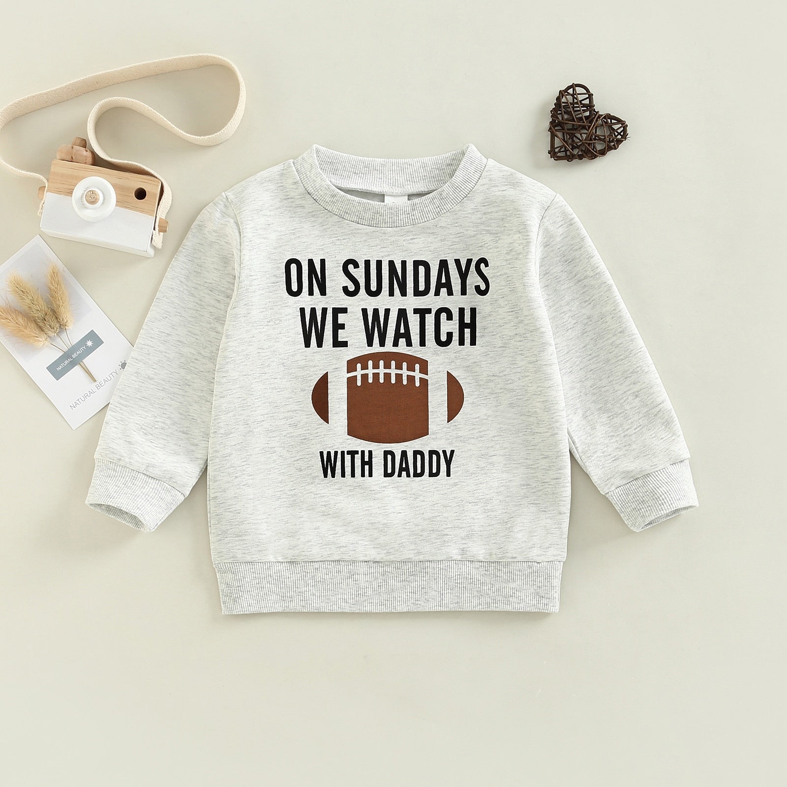 Baby Toddler Kids Girl Boy Football Season Daddy Mommy Sunday Football Print Pullover Tops