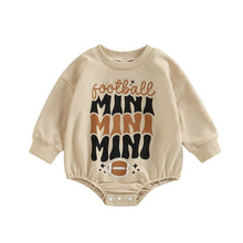 Load image into Gallery viewer, Infant Baby Boys Girls Football Mini Print Bodysuit Long Sleeve Crew Neck Bubble Romper
