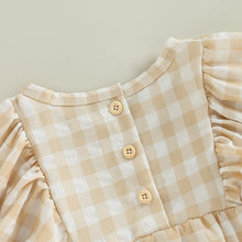 Load image into Gallery viewer, Infant Baby Girls Plaid Long Sleeve Jumpsuit with Bow Headband Romper Outfit
