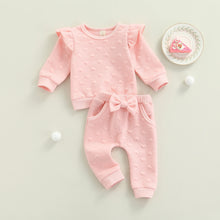 Load image into Gallery viewer, 2 Piece Adorable Flutter Sleeve Newborn Infant Baby Girl Autumn Long Sleeve And Pant Set
