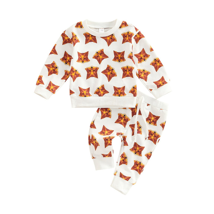 0-3Years Toddler Baby Girl 2Pcs Clothing Set Long Sleeve Animal Printed Sweatshirt Top Long Pants Outfit