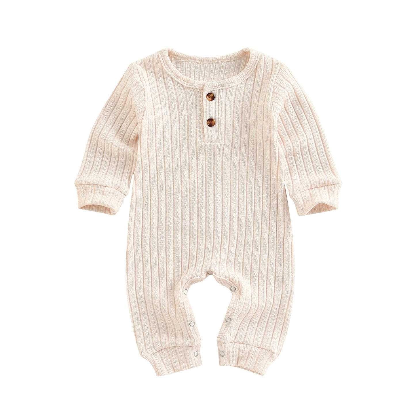 Infant Baby Girl Boy Autumn Romper Long Sleeve Solid O-Neck Jumpsuit