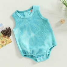 Load image into Gallery viewer, Toddler Baby Boys Girl Summer Bodysuit Tie-dye Print  Waffle Romper
