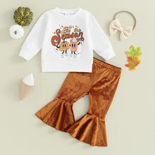 Load image into Gallery viewer, Toddler Baby Girls 3Pcs Fall Outfits Long Sleeve Tis The Season Tops Velvet Pants Headband Set
