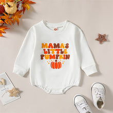 Load image into Gallery viewer, Baby Boy Girl Fall Halloween Jumpsuit Pumpkin Mamas Little Pumpkin Print Long Sleeve Round Neck Romper
