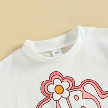 Load image into Gallery viewer, Infant Baby Girls ColorBlock Girl Power Retro Print Short Sleeve Crew Neck Bubble Romper
