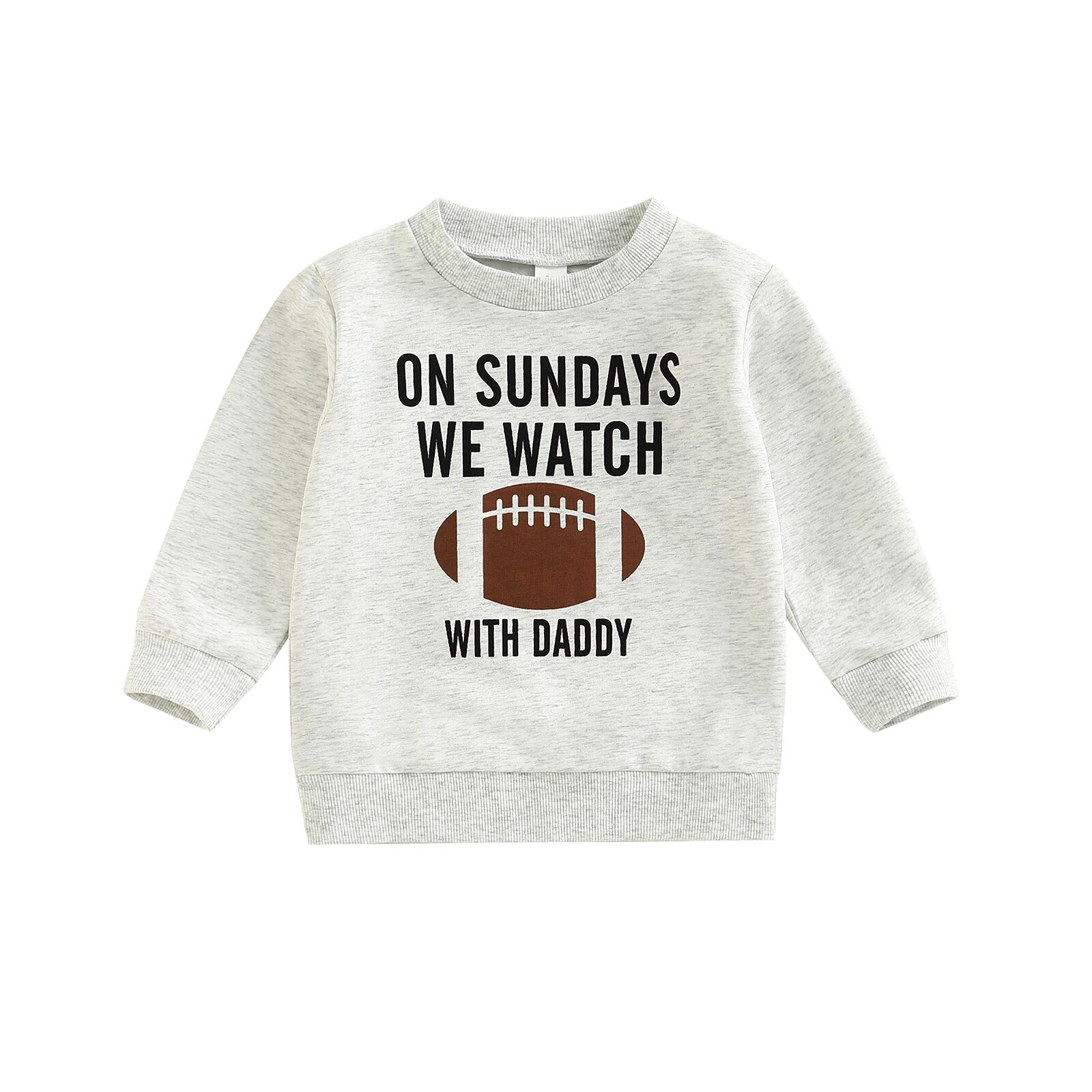 Baby Toddler Kids Girl Boy Football Season Daddy Mommy Sunday Football Print Pullover Tops
