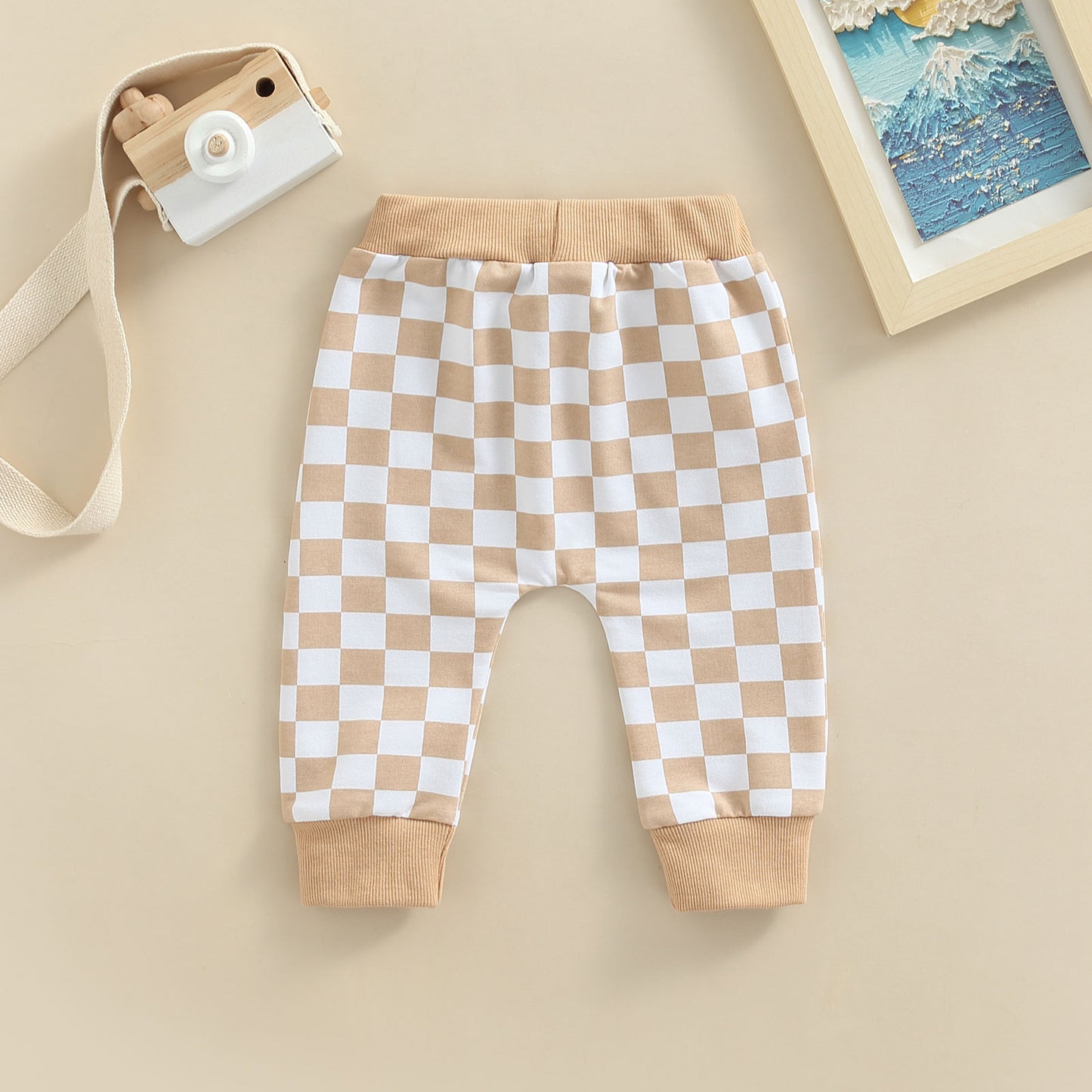 Toddler Baby Boy Girl Casual Pants Plaid Drawstring Checkered Sweatpants Joggers