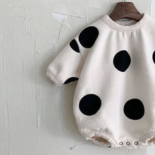 Load image into Gallery viewer, Baby Infant Boy Girl Large Dots O-neck Long Sleeve Bodysuit One Piece Short Sleeve Bubble Romper
