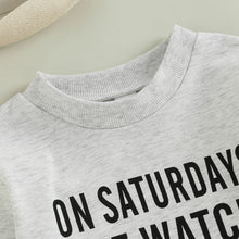 Load image into Gallery viewer, Infant Baby Girl Boy College Football Bodysuit On Saturdays We Watch Football With Daddy Jumpsuit Bubble Romper
