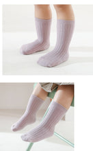 Load image into Gallery viewer, 5 pack Baby Socks Toddler Children Kids Girls Boy Cotton Stripe Solid Knitted Socks
