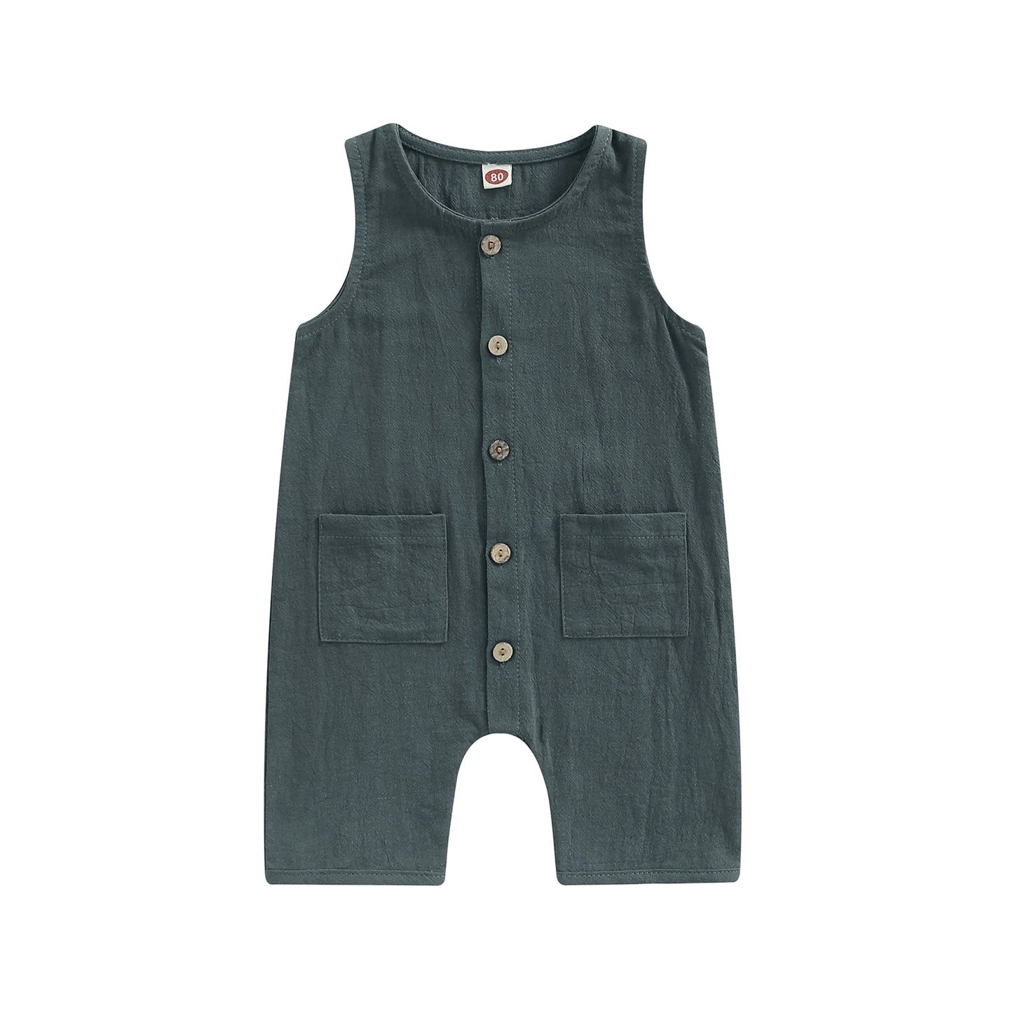 Infant Baby Boys Girls Jumpsuit Sleeveless Button Down Romper