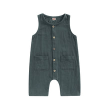 Load image into Gallery viewer, Infant Baby Boys Girls Jumpsuit Sleeveless Button Down Romper
