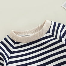 Load image into Gallery viewer, Infant Baby Boy Girl Bodysuit Long Sleeve Striped Printed Crew neck Casual Jumpsuit Bubble Romper
