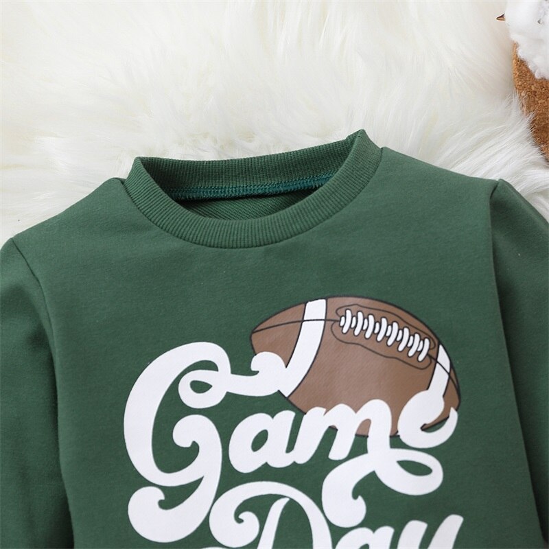 Infant Baby Boys Girls Football Outfit American Football Game Day Sweatshirt  Football Fall Clothes 