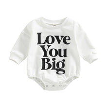 Load image into Gallery viewer, Love You Big  Baby Girls Boys Jumpsuits Long Sleeve Printed Round Neck Sweatshirt Romper
