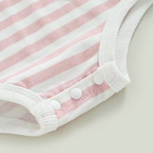 Load image into Gallery viewer, Infant Baby Girls Boys Bodysuit Tank Crew Neck Striped with Pocket Jumpsuit Bubble Romper
