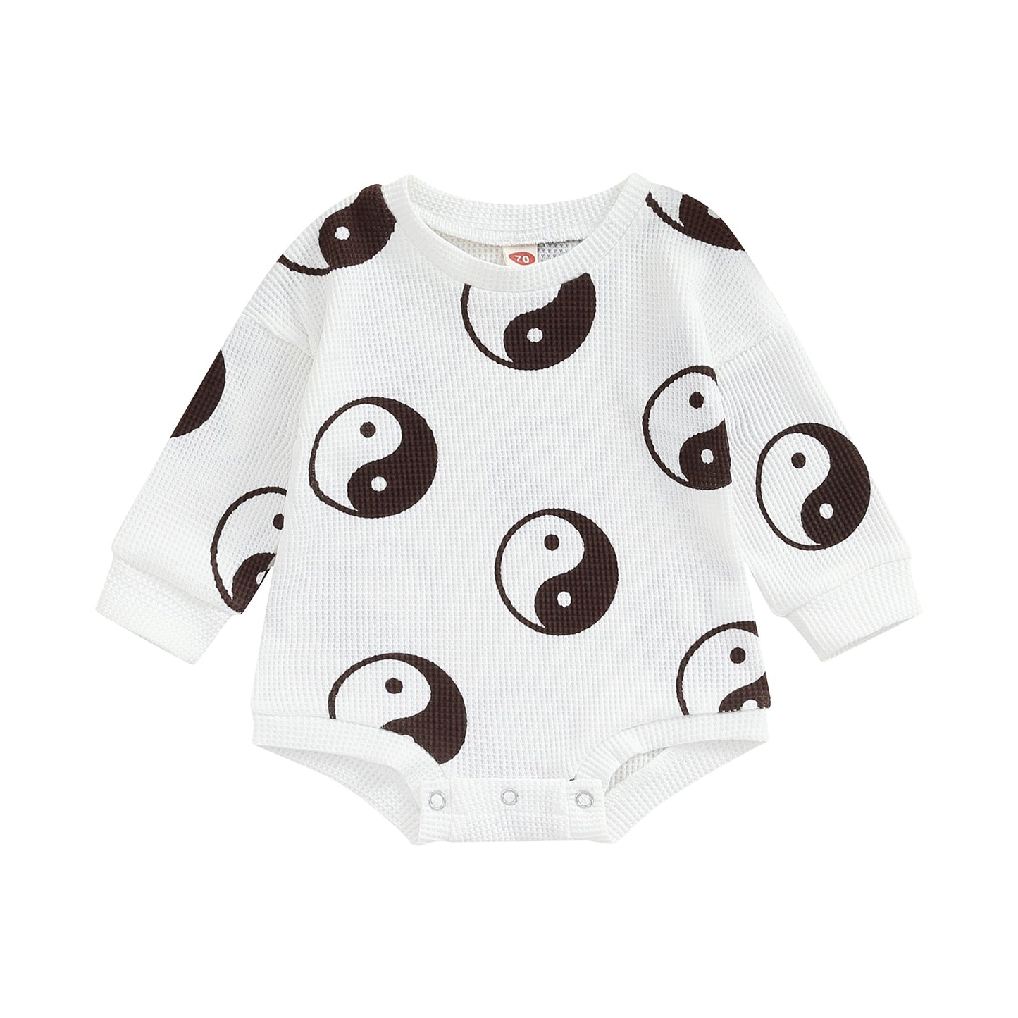 Infant Baby Boy Girl Ying Yang Print Long Sleeve Bubble Romper