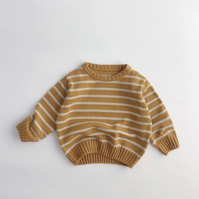 Baby Toddler Boy Girl Kids Knit Sweaters Striped Vintage Style Top