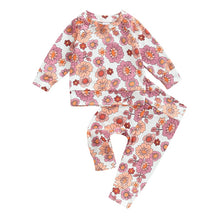 Load image into Gallery viewer, Infant Baby Girls Floral Print Long Sleeve Pullover Top and Pants Outfit Set
