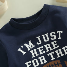 Load image into Gallery viewer, Infant Baby Girl Boy Bodysuit Long Sleeve Im Just Here for the Snacks Football Jumpsuit Bubble Romper
