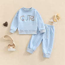 Load image into Gallery viewer, Toddler Girl Boy 2Pcs Outfit Cute Print Long Sleeve Pullover and Matching Pants
