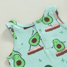 Load image into Gallery viewer, Infant Baby Girls Boys Jumpsuit Avocado Boots Print Button Tank Romper
