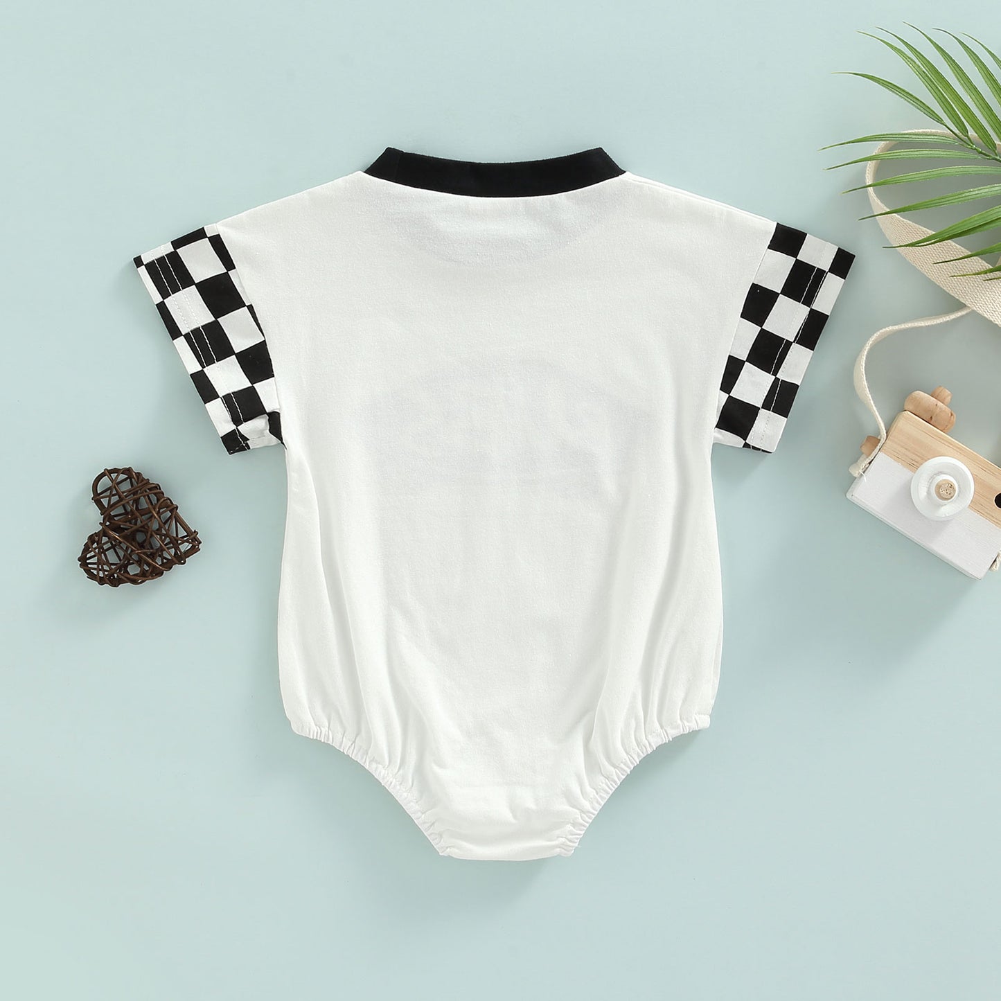 Bubs Checkered Infant Baby Girl Boy Plaid Short Sleeve Romper