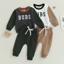 Load image into Gallery viewer, Baby Toddler Boys Girls 2Pcs Fall Outfits Long Sleeve Letter Print Bubs Loose Tops and Pants Set
