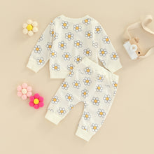 Load image into Gallery viewer, Flower Toddler Baby Girl 2 Piece Clothing Set Long Sleeve Floral Printed O-Neck Sweatshirts Pants Outfit
